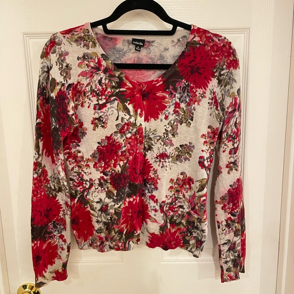 Rafaella Floral 100% Cotton Cardigan